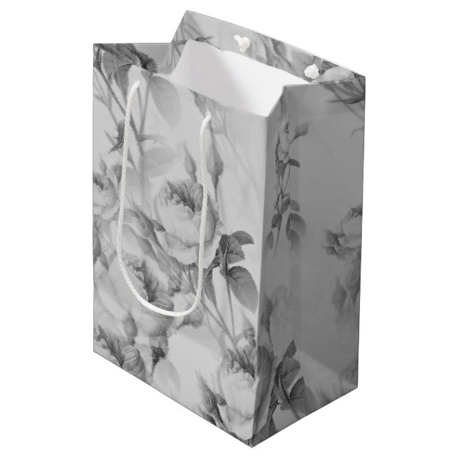 Beautiful Vintage Floral Medium Gift Bag (Front Angled)