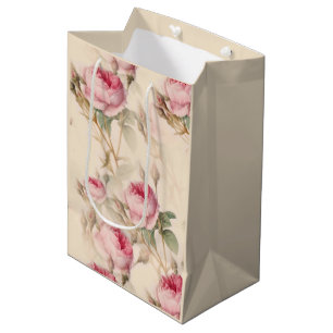 Beautiful Vintage Floral Medium Gift Bag