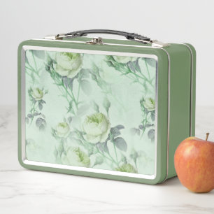 Beautiful Vintage Floral Metal Lunch Box