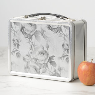 Beautiful Vintage Floral Metal Lunch Box