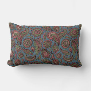 Beautiful vintage floral paisley pattern lumbar pillow