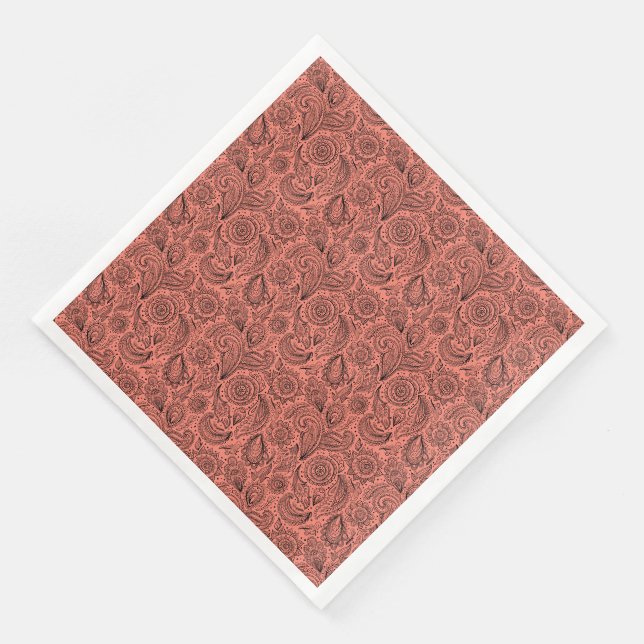 Beautiful vintage floral paisley pattern napkin (Corner)