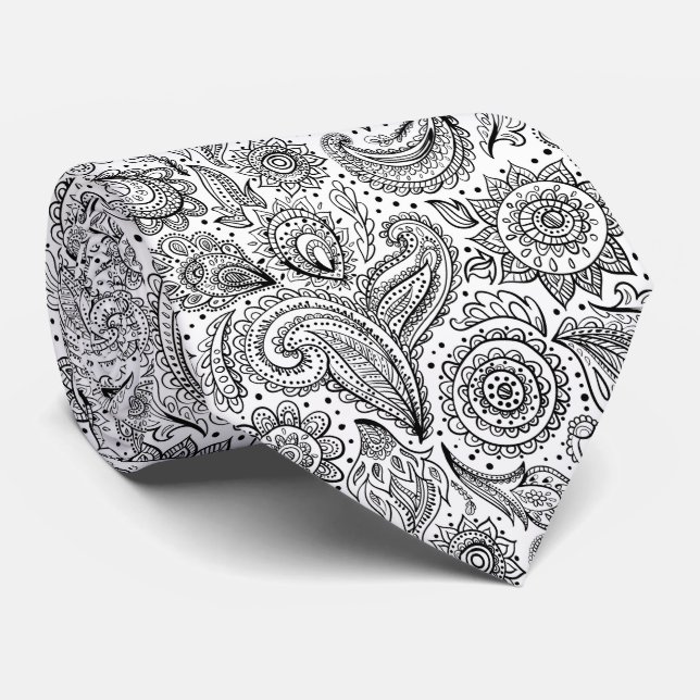 Beautiful vintage floral paisley pattern tie (Rolled)
