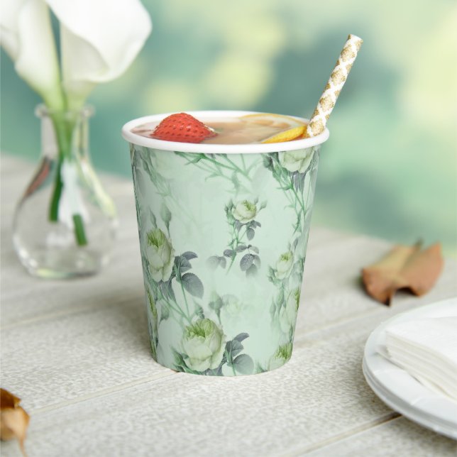 Beautiful Vintage Floral Paper Cups (Insitu)