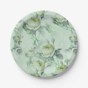Beautiful Vintage Floral Paper Plate