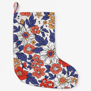 Beautiful vintage floral pattern in small realisti christmas stocking