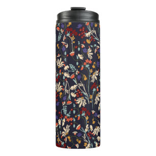 Beautiful vintage Floral pattern in the many kind  Thermal Tumbler