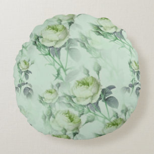 Beautiful Vintage Floral Round Pillow
