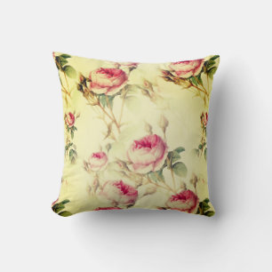 Beautiful Vintage Floral Throw Pillow