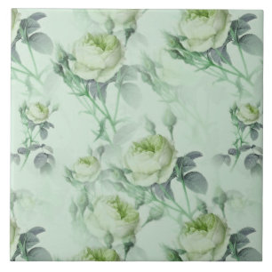 Beautiful Vintage Floral Tile