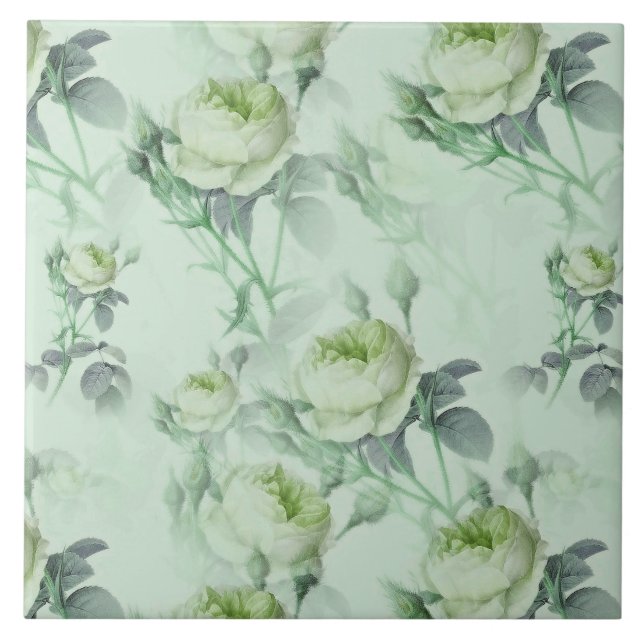 Beautiful Vintage Floral Tile (Front)