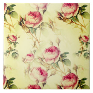 Beautiful Vintage Floral Tile