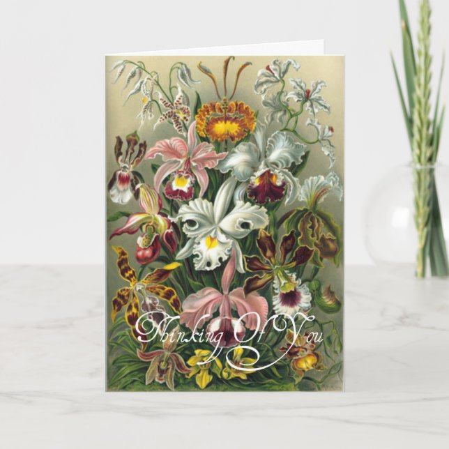 Beautiful Vintage Flower Design Greeting Card (Front)