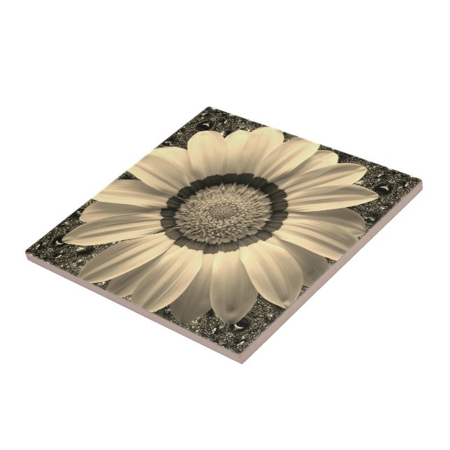 Beautiful vintage flower on abstract background   tile (Side)