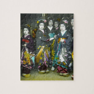 Beautiful Vintage Geisha Japan Magic Lantern Slide Jigsaw Puzzle