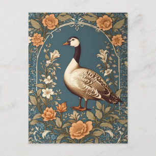 Beautiful Vintage Goose William Morris Inspired Postcard
