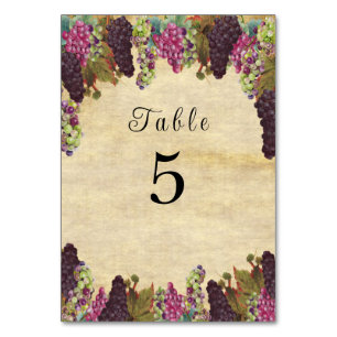 Beautiful Vintage Grape Vines Rustic   Table Number