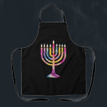 Beautiful Vintage Hanukkah Menorah Happy Hanukkah Apron<br><div class="desc">Beautiful Vintage Hanukkah Menorah Happy Hanukkah</div>