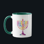 Beautiful Vintage Hanukkah Menorah Happy Hanukkah Mug<br><div class="desc">Beautiful Vintage Hanukkah Menorah Happy Hanukkah</div>