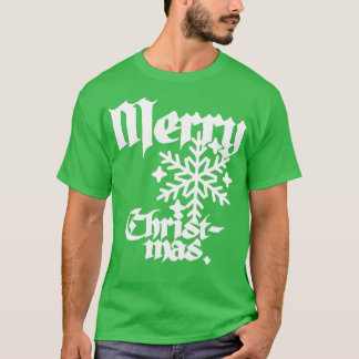 Beautiful Vintage Inspired Calligraphy Merry Chris T-Shirt