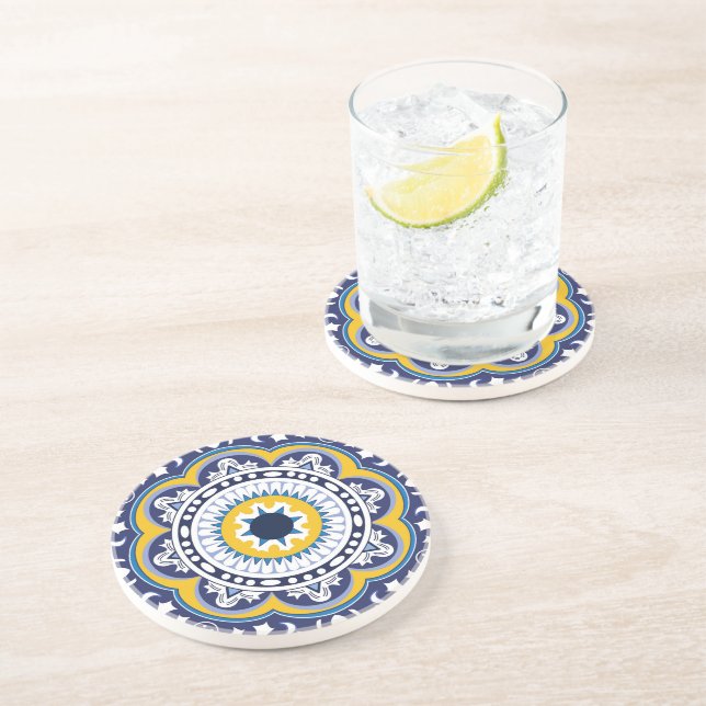 💙💛Beautiful Vintage Mediterranean Azulejos Coaster (Side)