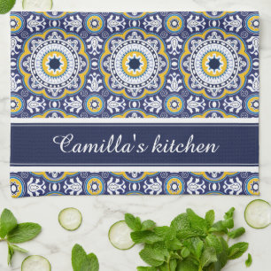 💙💛Beautiful Vintage Mediterranean Azulejos Kitchen Towel