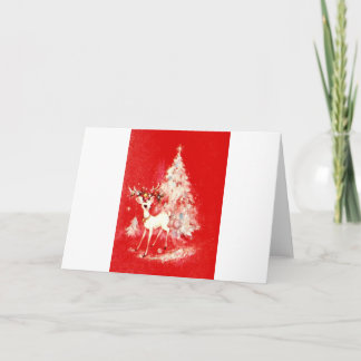 Beautiful Vintage Mid Century Mod Reindeer Card