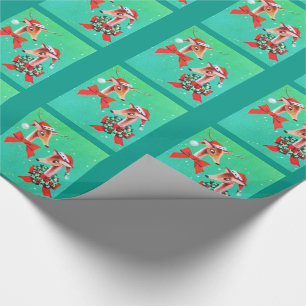 Beautiful Vintage Mid Century Reindeer Wrapping Paper