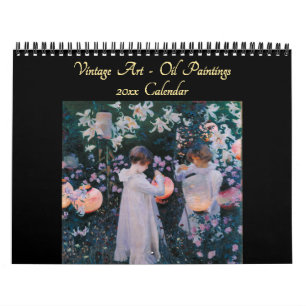 Beautiful Vintage Oil Paintings Fine Art 2025 Wall Calendar
