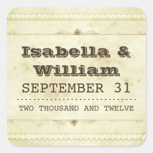 beautiful vintage old design wedding stickers