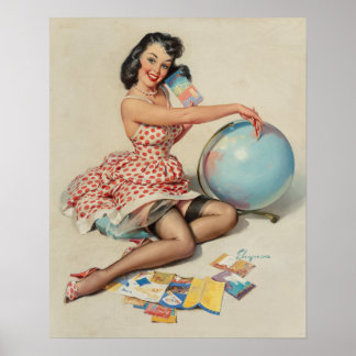 Beautiful Vintage Pin Up Art Poster - Gil Elvgren