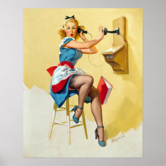 Beautiful Vintage Pin Up Art Poster - Gil Elvgren