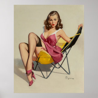 Beautiful Vintage Pin Up Art Poster - Gil Elvgren