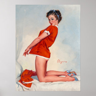 Beautiful Vintage Pin Up Girl Art Poster