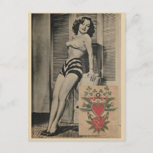 Beautiful Vintage Pin Up Girl  Postcard