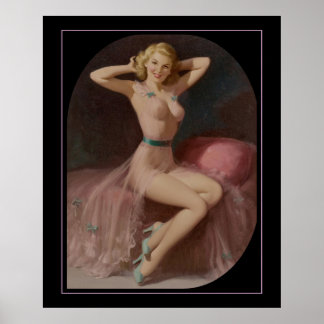 Beautiful Vintage Pin Up Girl Poster