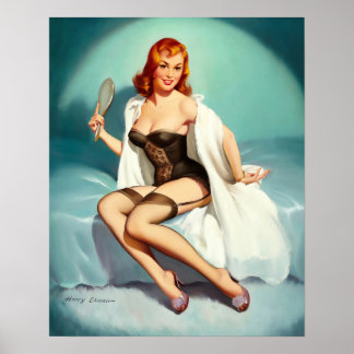 Beautiful Vintage Pin Up Girl Poster