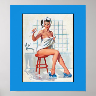 Beautiful Vintage Pin Up Girl Poster