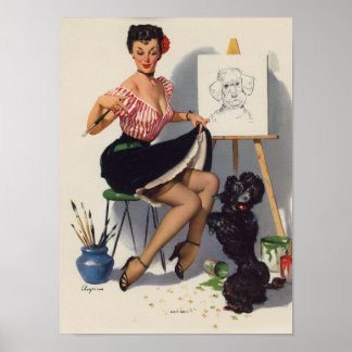 Beautiful Vintage Pin Up Girl Poster
