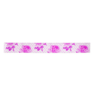 Beautiful Vintage Purple Floral Satin Ribbon