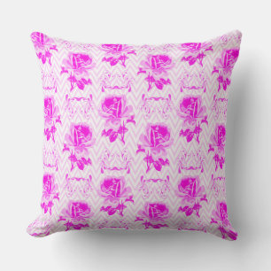 Beautiful Vintage Purple Floral Throw Pillow
