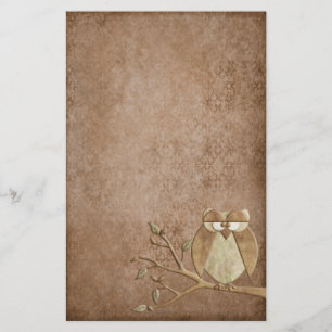 Beautiful Vintage Retro Owl Stationery