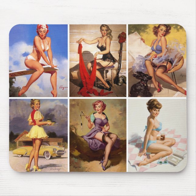Beautiful Vintage Retro Pin Up Girl Mouse Pad (Front)