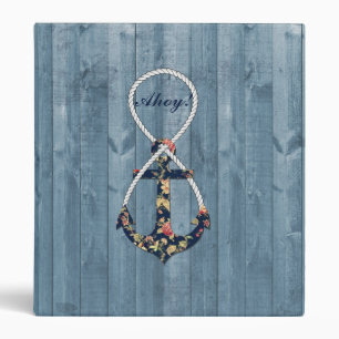 Beautiful vintage roses floral anchor infinity binder