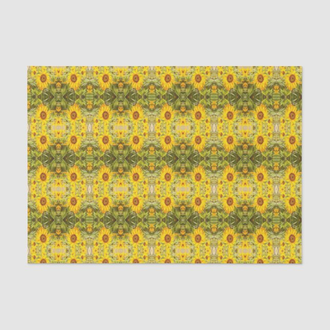 Beautiful Vintage Rustic Sunflower Pattern Tissue Paper (Front)