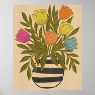 Beautiful Vintage Tulips Poster