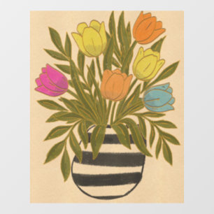 Beautiful Vintage Tulips Window Cling