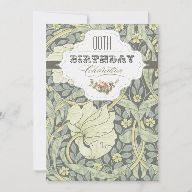 beautiful vintage typography birthday invitations (Front)