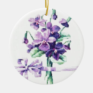 Beautiful Vintage Victorian Violet Ceramic Ornament