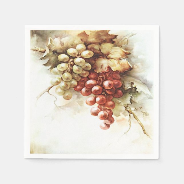 Beautiful Vintage Vineyard Winery Fall Napkin (Front)